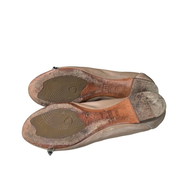 AGL ATTILIO GIUSTI LEOMBRUNI Monika BEIGE NUDE CAP TOE BALLET FLATS SIZE 39.5 - Picture 13 of 13